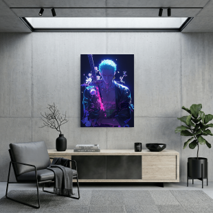 Картина на металі Roronoa Zoro in neon