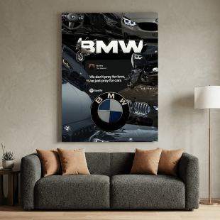 Картина на металі з автомобілем BMW: Стиль та швидкість