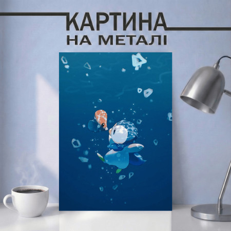 Аниме картина на металле с покемоном Пиплап