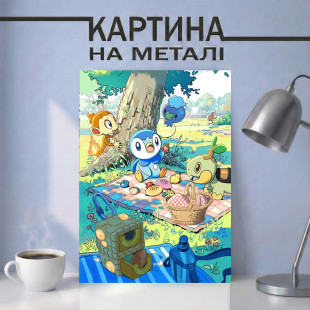 Аніме картина на металі з покемонами