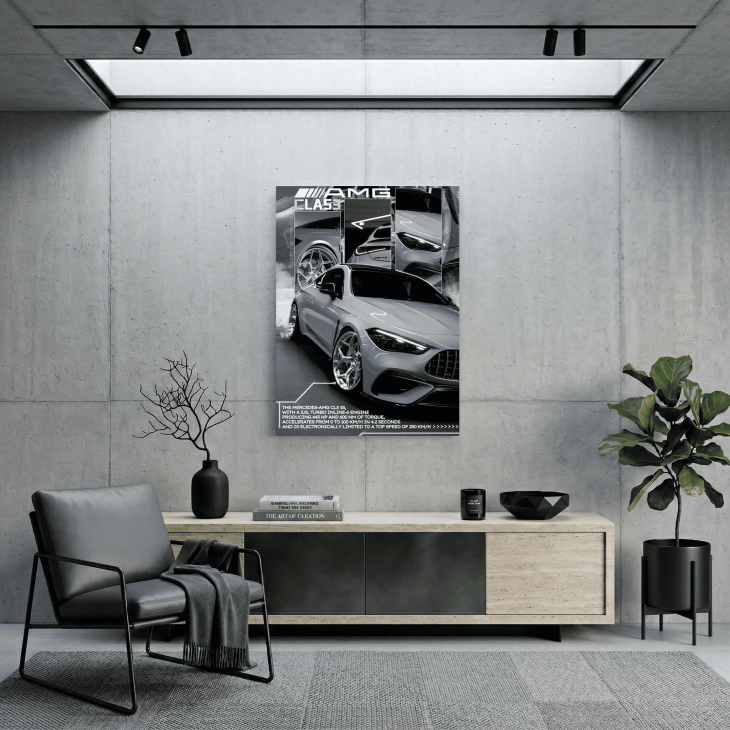 Картина на металі з автомобілем Mercedes AMG CLE 53