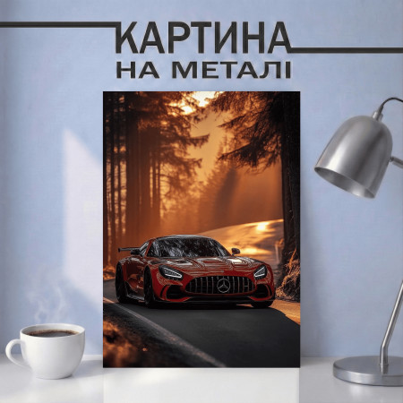 Картина на металле с автомобилем Мерседес 