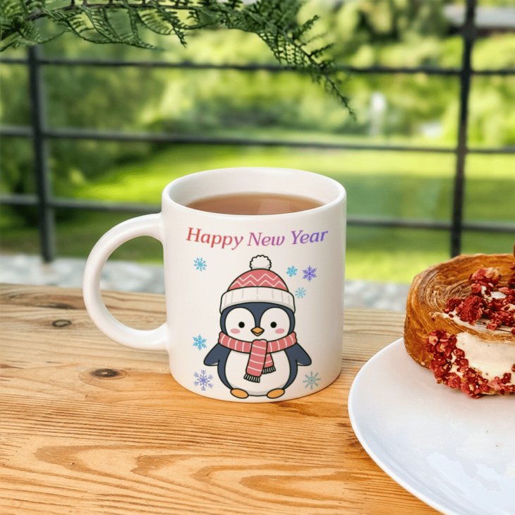 Кружка Happy New Year з пінгвінчиком