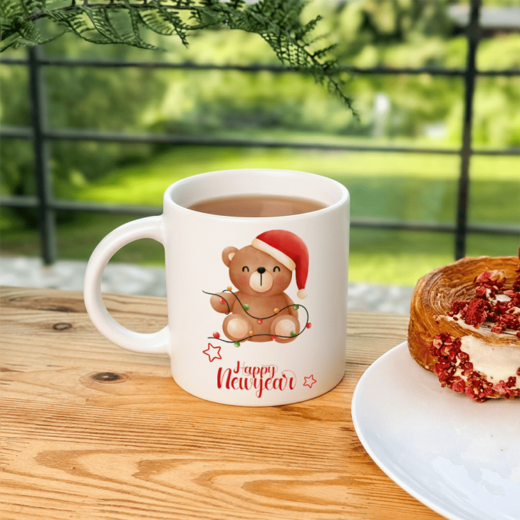 Кружка Happy New Year з ведмедиком