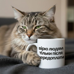 Кружка Верю людям только после предоплаты