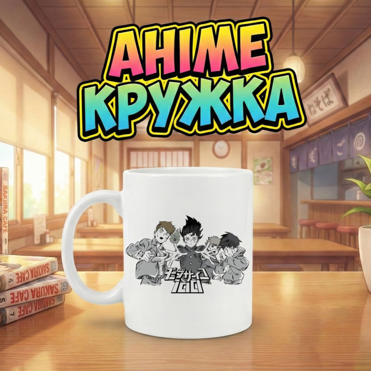 Аніме кружка з Шігео Кагеяма (Моб) та його друзів