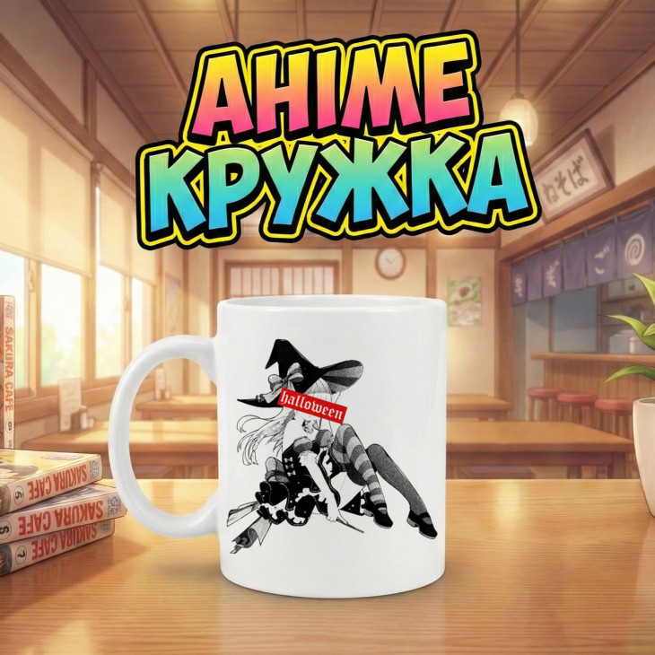 Аніме кружка з принтом Halloween