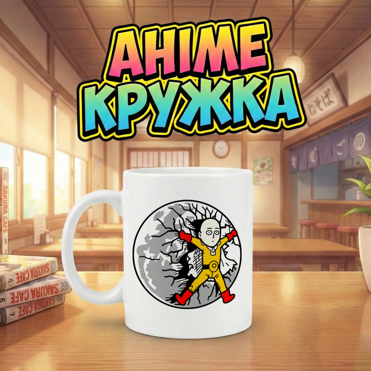 Аніме кружка з персонажем One-Punch Man (Ванпанчмен)