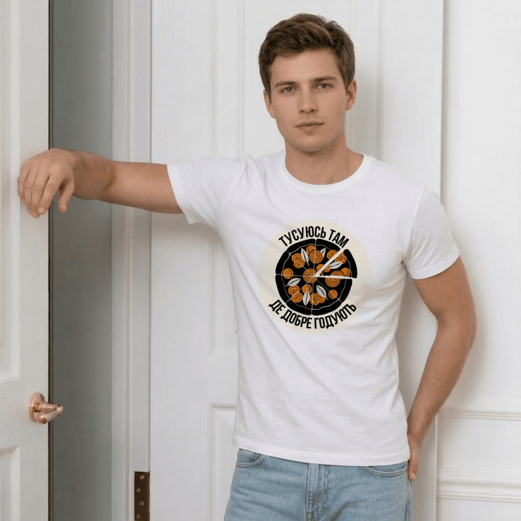 Футболка ТУСУЮСЬ ТАМ, ДЕ ДОБРЕ ГОТУЮТЬ