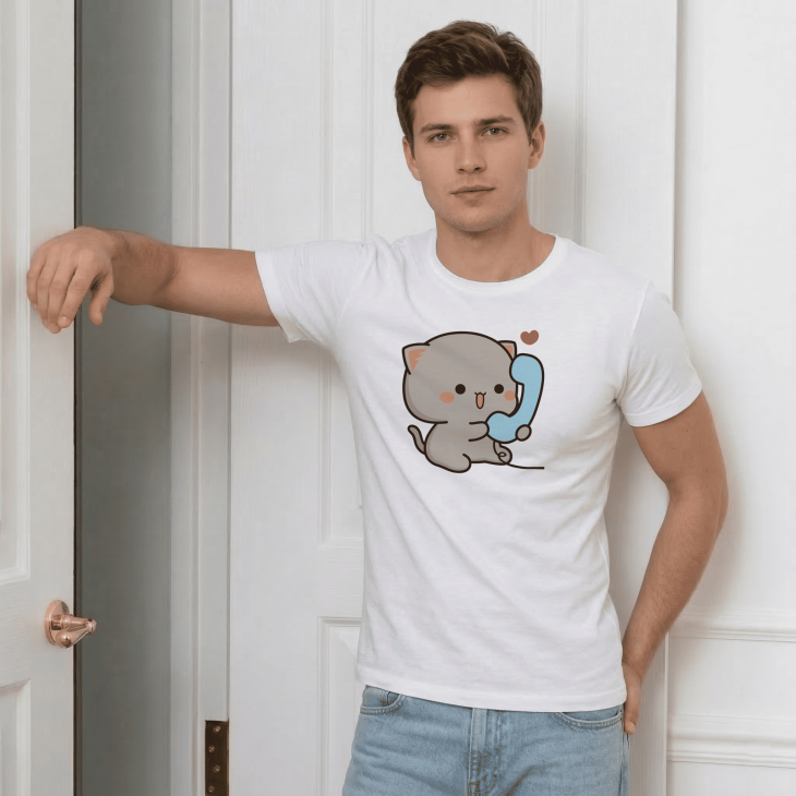 Парні Футболки Закохані котики у kawaii стилі