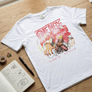 Аниме футболка One Piece с персонажем Donquixote Doflamingo