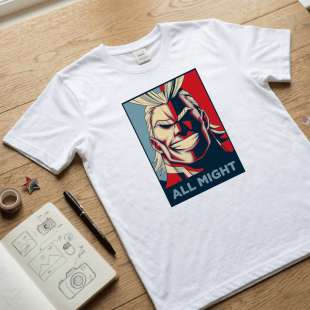 Аниме футболка My Hero Academia с персонажем All Might
