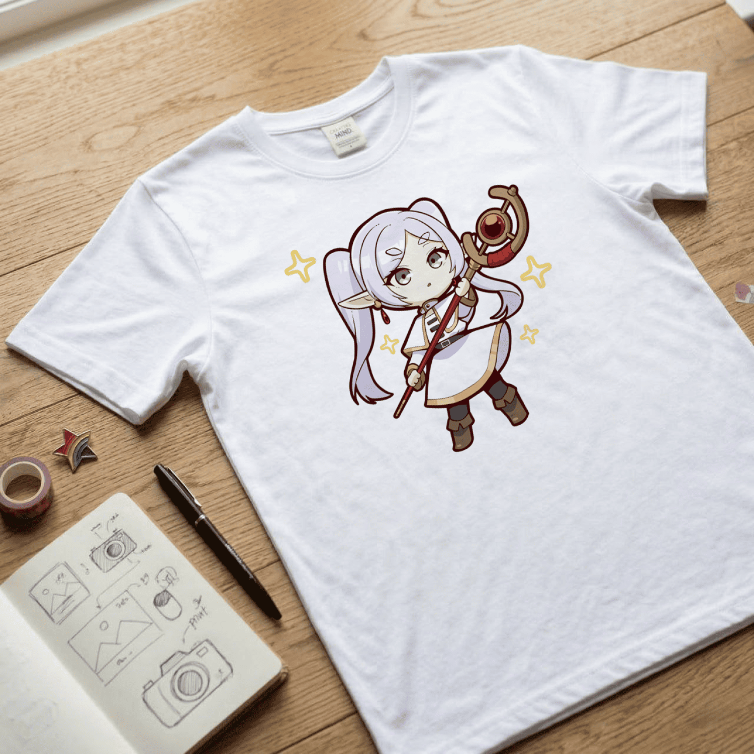 Аніме футболка Фрірен з милим chibi принтом