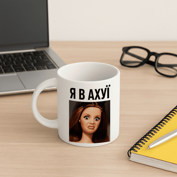 Кружка з мемом Я в ахуї