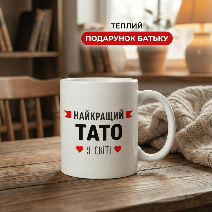 Кружка Найкращий тато у світі з сердечком