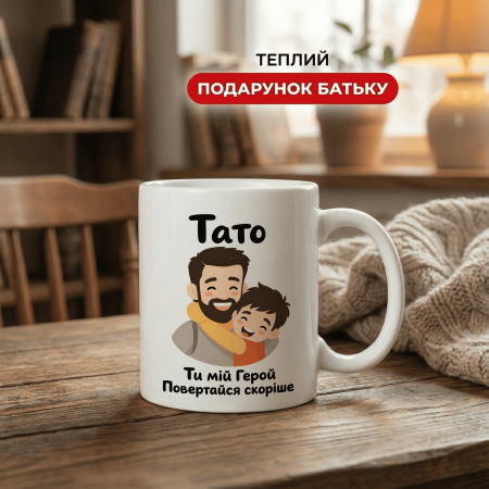 Кружка Тато, ти мій герой — повертайся скоріше