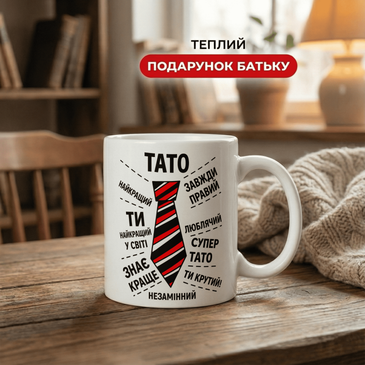 Кружка Тато — найкращий, завжди правий і незамінний