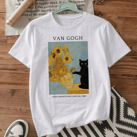 Футболка Black Cat & Sunflowers