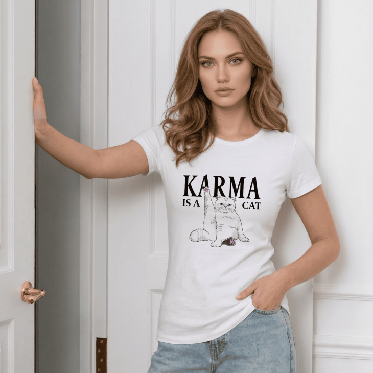 Футболка Karma is a cat