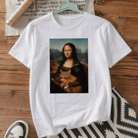 Футболка Mona Lisa with cat