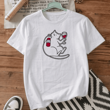 Футболка Kitty with wine