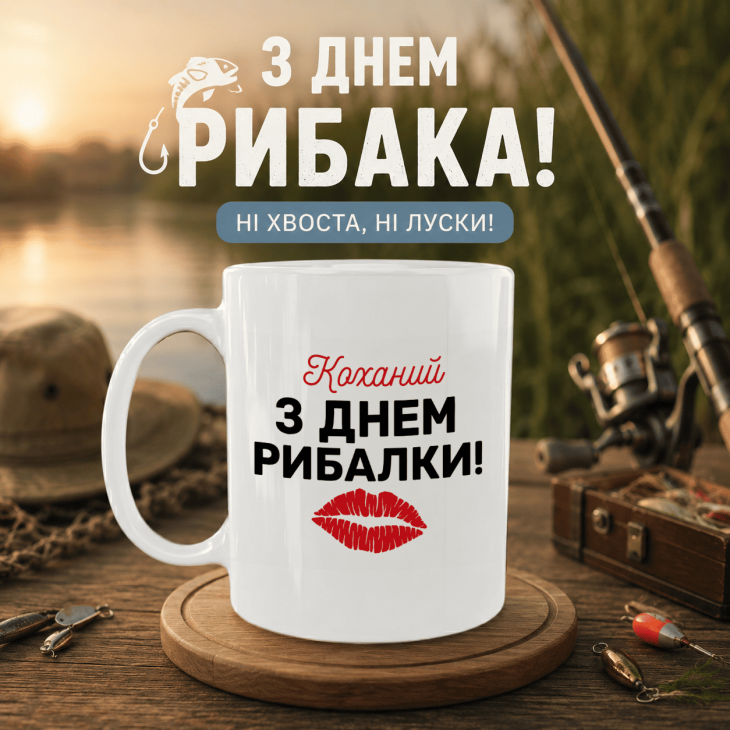 Кружка Коханий, з Днем рибалки!