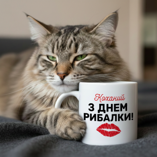 Кружка Любимый, с Днём рыбака!