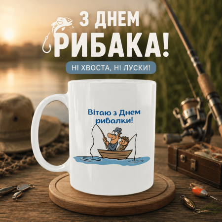 Кружка Поздравляю с Днём рыбака!