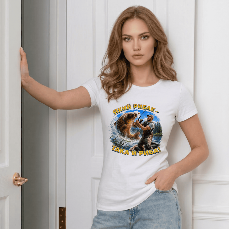 Футболка Який рибак — така й риба!