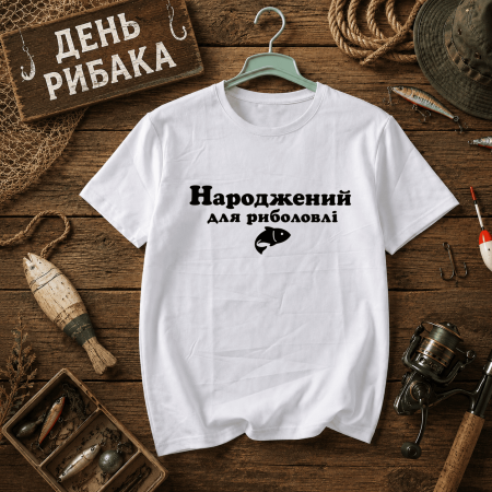 Футболка Народжений для риболовлі