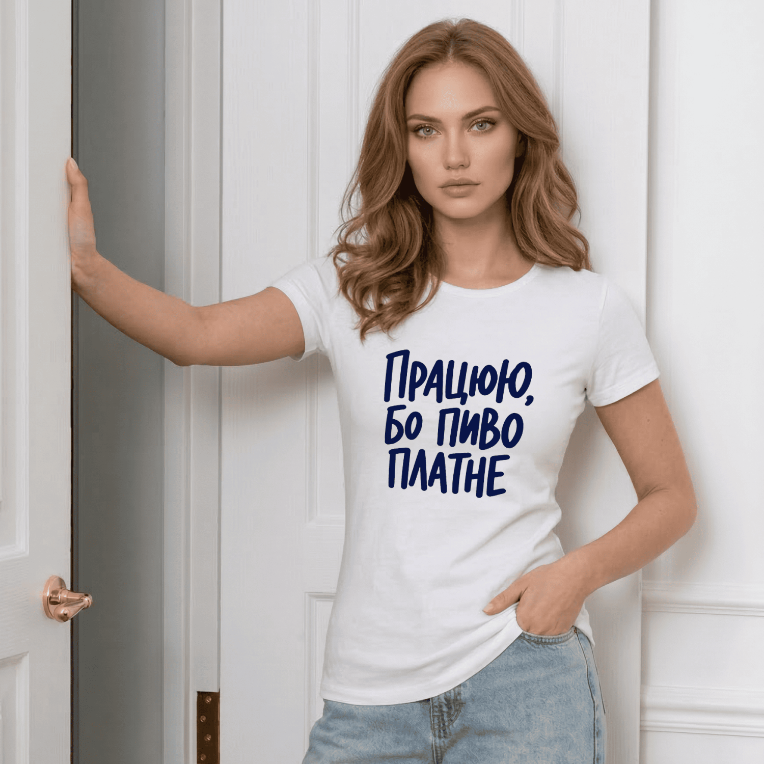 Футболка Працюю, бо пиво платне