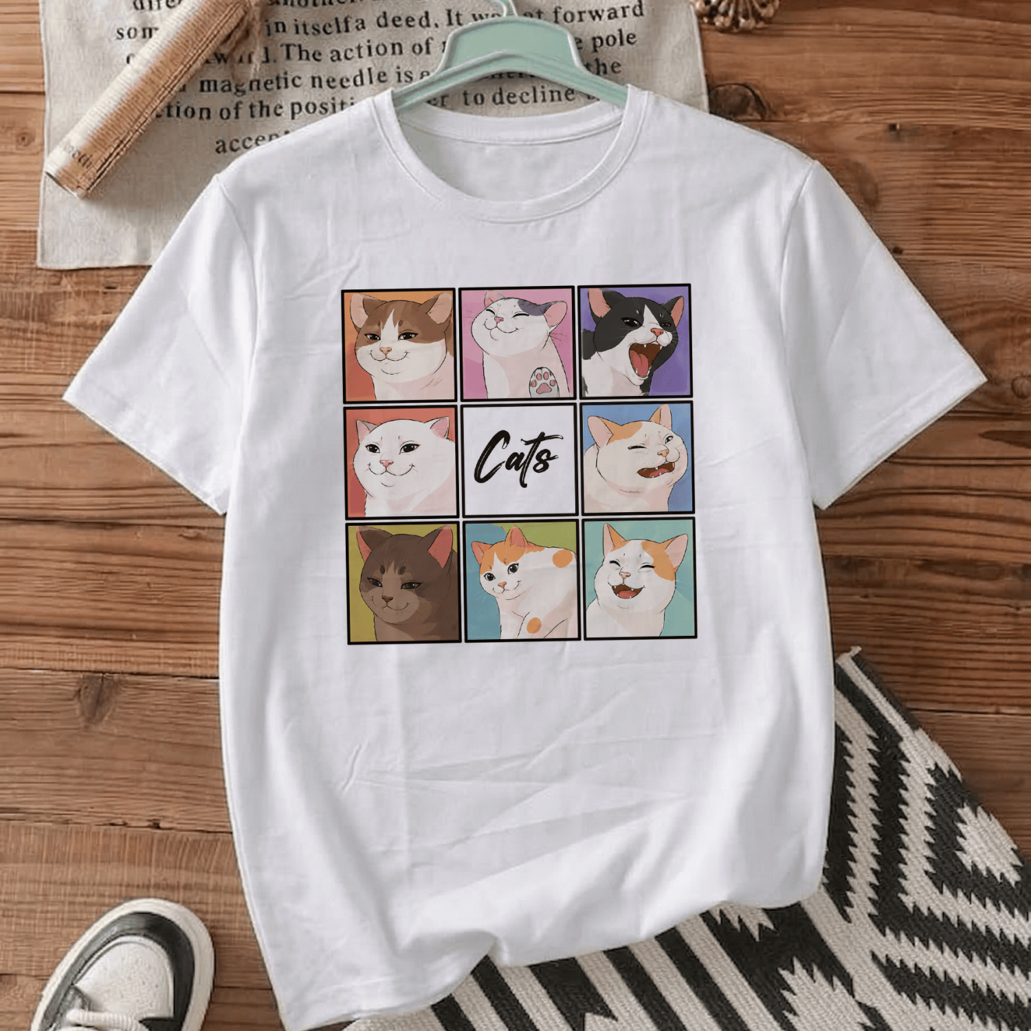 Футболка оверсайз з принтом «Silly cats»