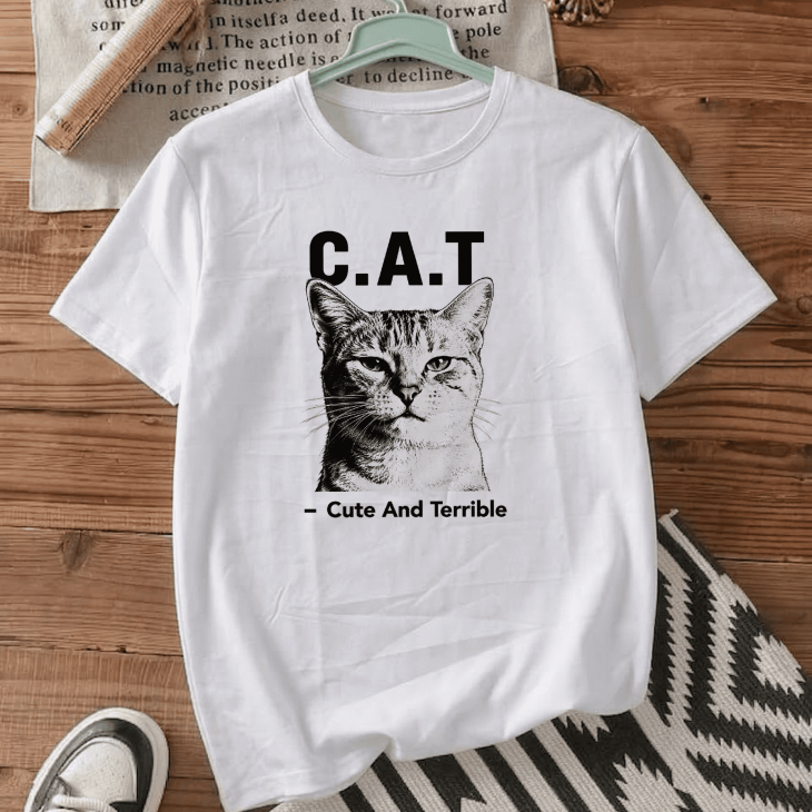 Футболка оверсайз с принтом «C.A.T»