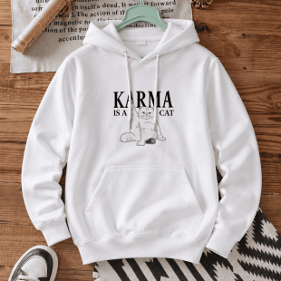 Худі з принтом «Karma is a cat»