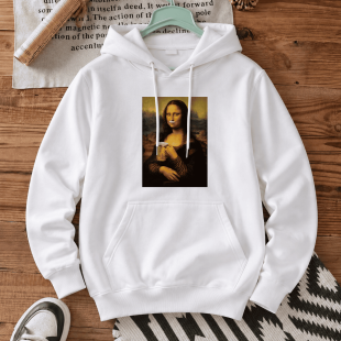 Худі з принтом «Mona Lisa with beer»
