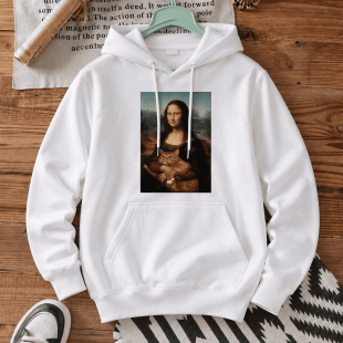 Худі з принтом «Mona Lisa with cat»
