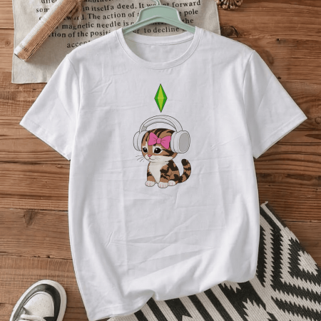 Футболка оверсайз з принтом «Sims kitty»