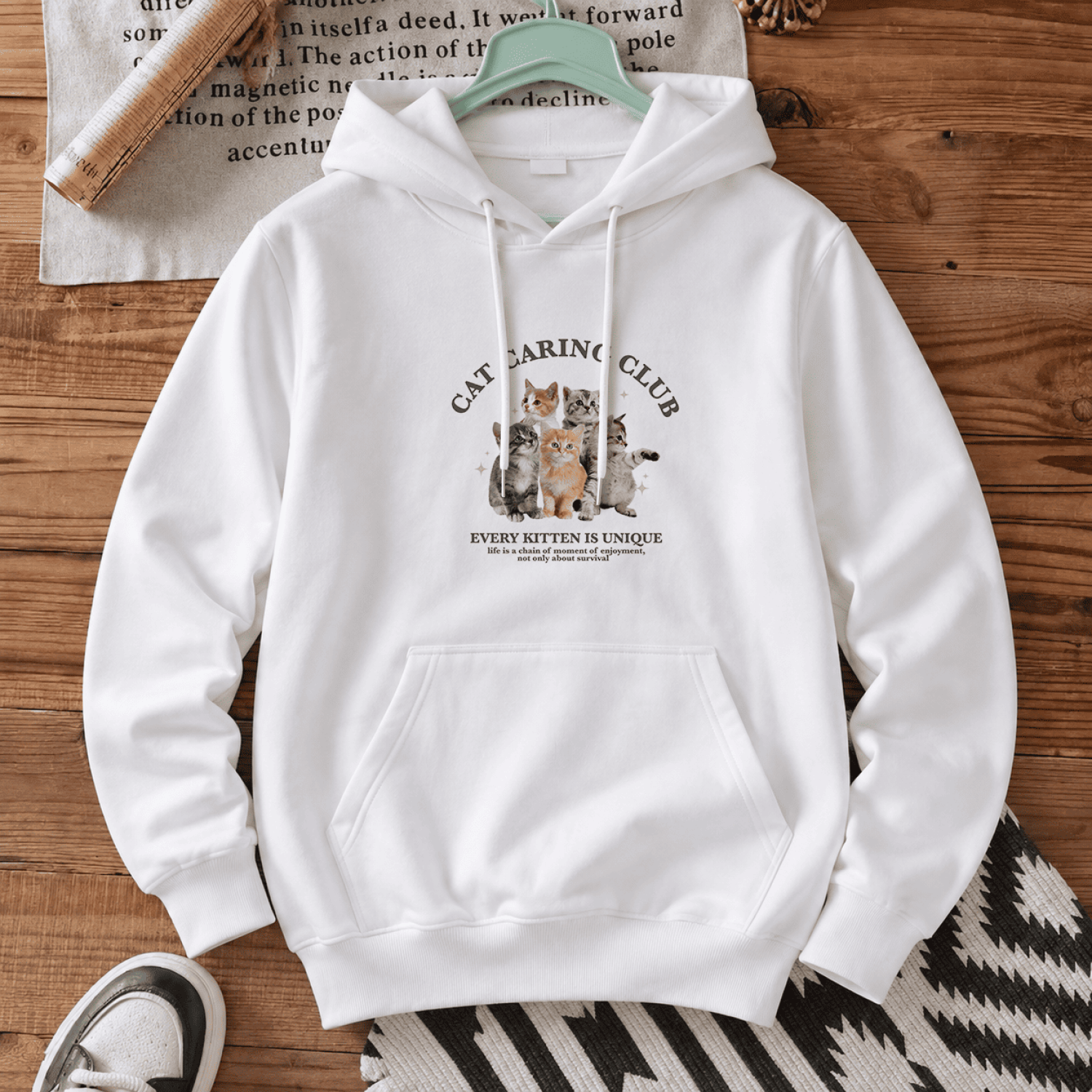 Худі з принтом «Cat caring club»