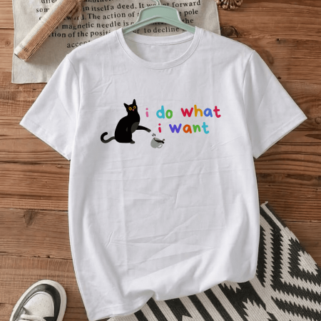 Футболка оверсайз з принтом «I do what I want»