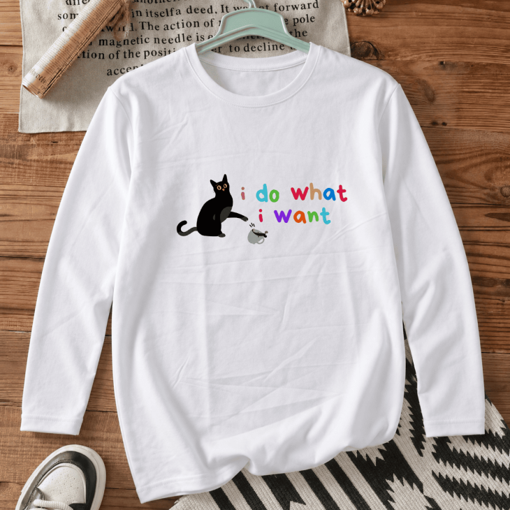 Лонгслів з принтом «I do what I want»
