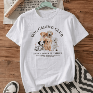 Футболка оверсайз з принтом «Dog caring club»