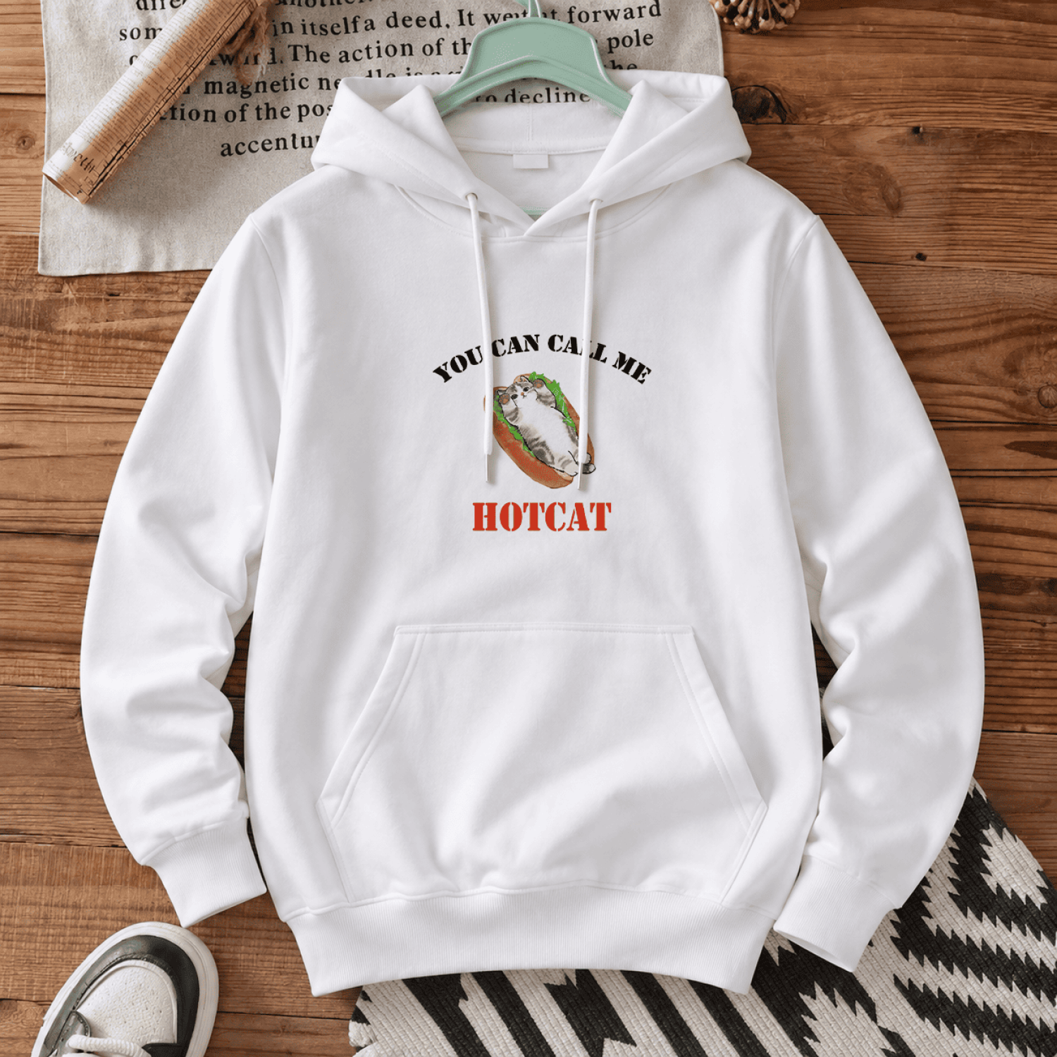Худі з принтом «You can call me HOTCAT»