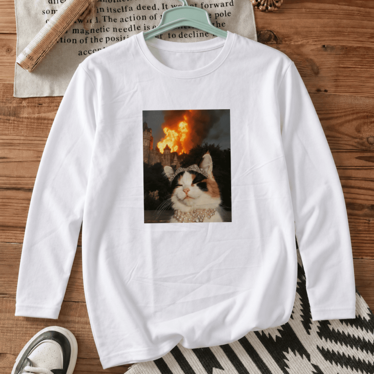 Лонгслів з принтом «Happy kitty»