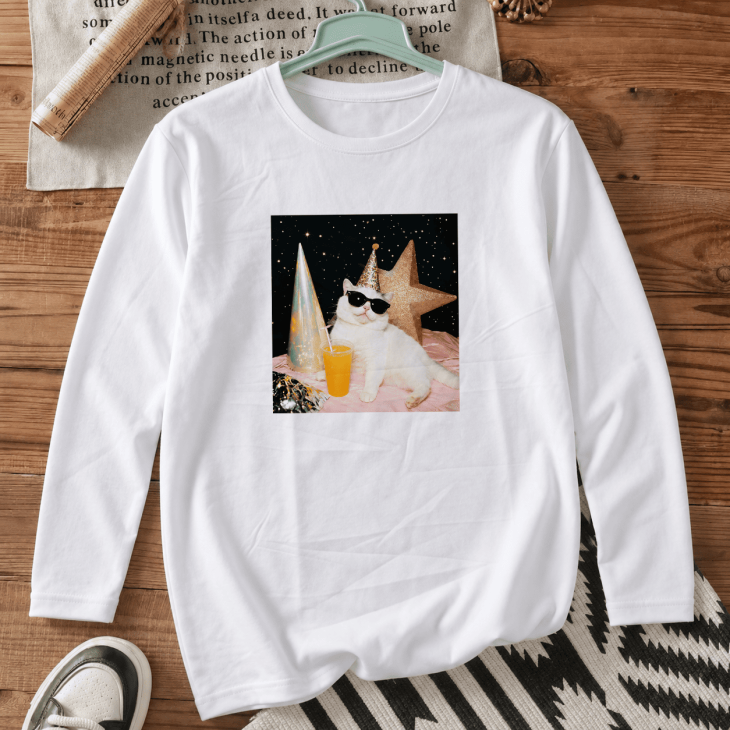 Лонгслів з принтом «Birthday kitty»